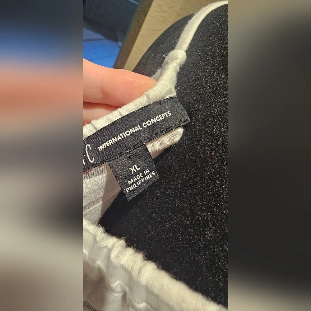 INC International Concept Illusion-Stripe HalterTop White Size X-Large - Picture 5 of 7